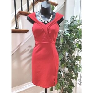 Speech Less Women's Red Polyester Sleeveless Knee Length Dress Size S